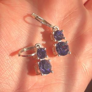 Lilac Lever back Earrings